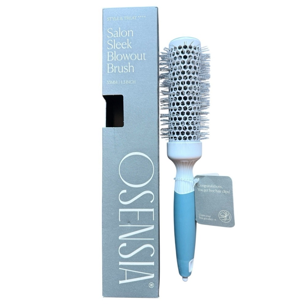 OSENSIA Salon Sleek Blowout Brush 1.3 inch 35mm Blue NIB Vented Ionic Ceramic